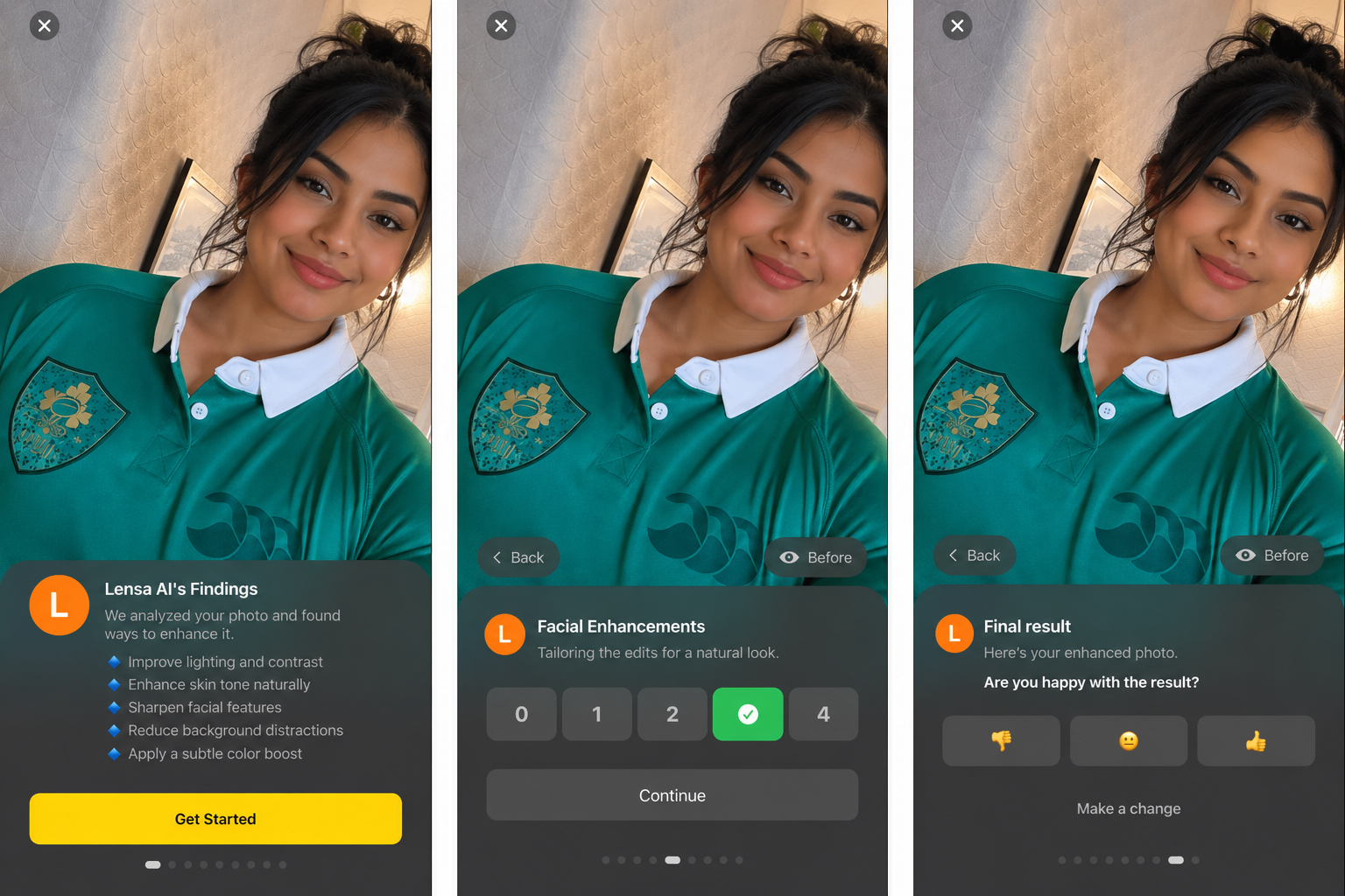 Edited Lensa AI photo editor screenshot