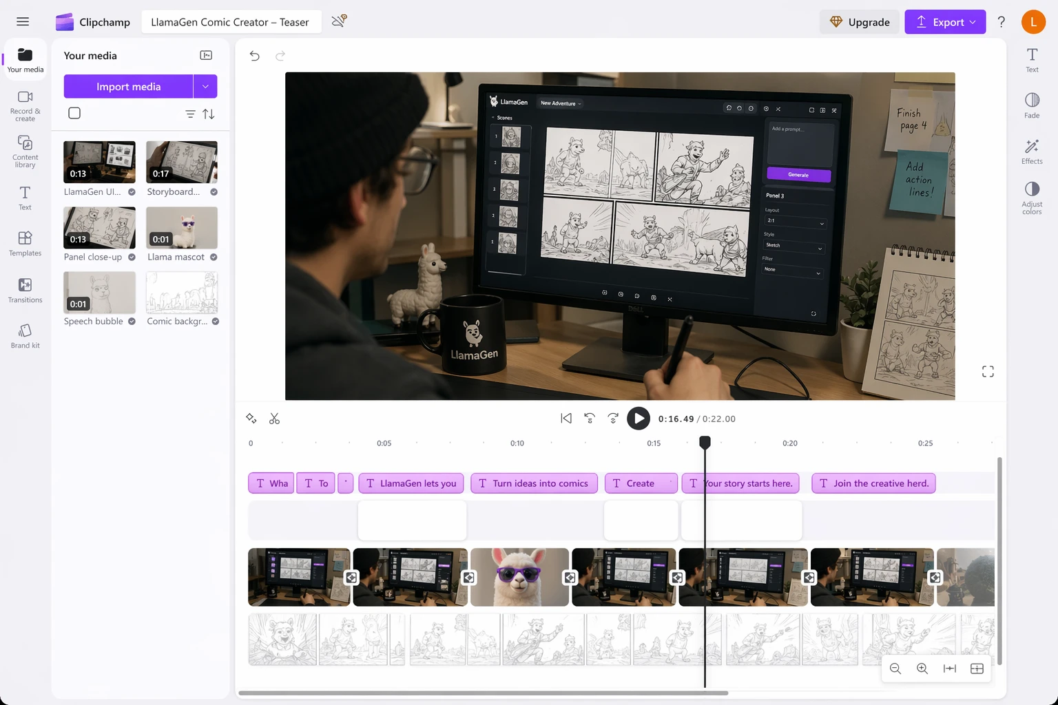 Edited Clipchamp screenshot