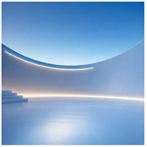 Arquitectura azul futurista, mostrada como un fondo original generado por IA con espacio claro para el sujeto