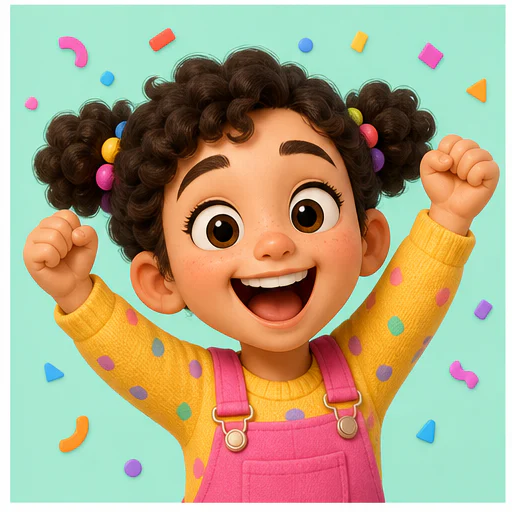 Celebration energy, shown as an original 3D emoji-style character