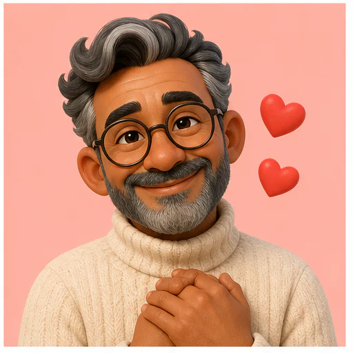 Warm affection, shown as an original 3D emoji-style character