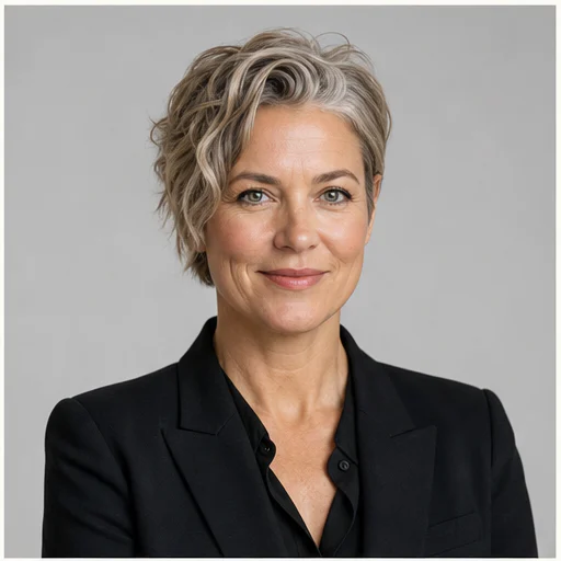 Creative director, shown as a fully visible synthetic professional headshot