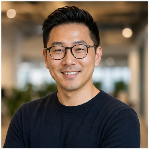 Technology founder, shown as a fully visible synthetic professional headshot