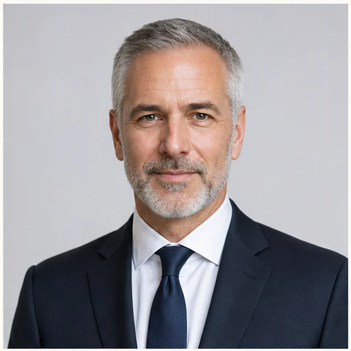 Finance professional, shown as a fully visible synthetic professional headshot