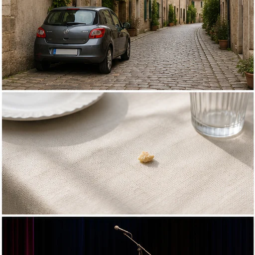 Food crumb, shown before and after a selected distraction is removed