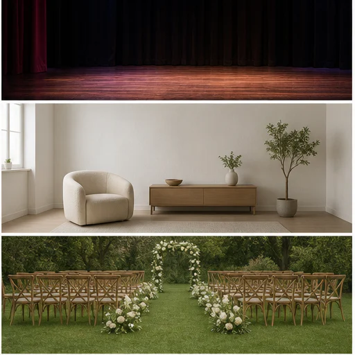 Extra chair, shown before and after a selected distraction is removed