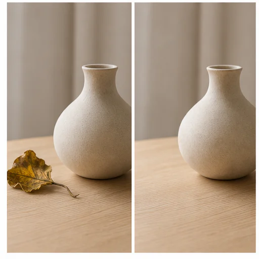Stray cable, shown before and after a selected distraction is removed