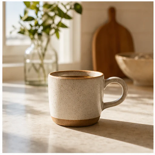 Ceramic morning cup, shown as a complete unbranded commercial product photograph