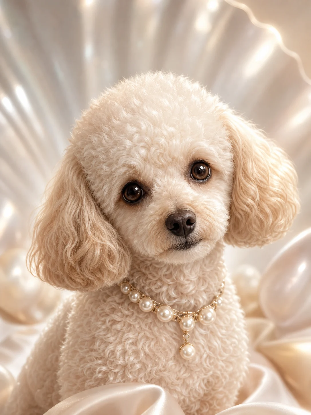Pearl portrait cream poodle pet style