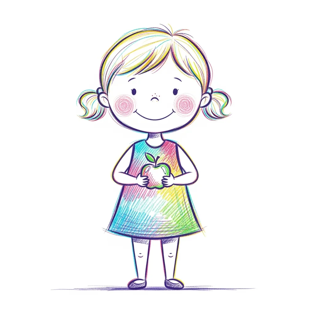 Hand-drawn colored-pencil/crayon sketch