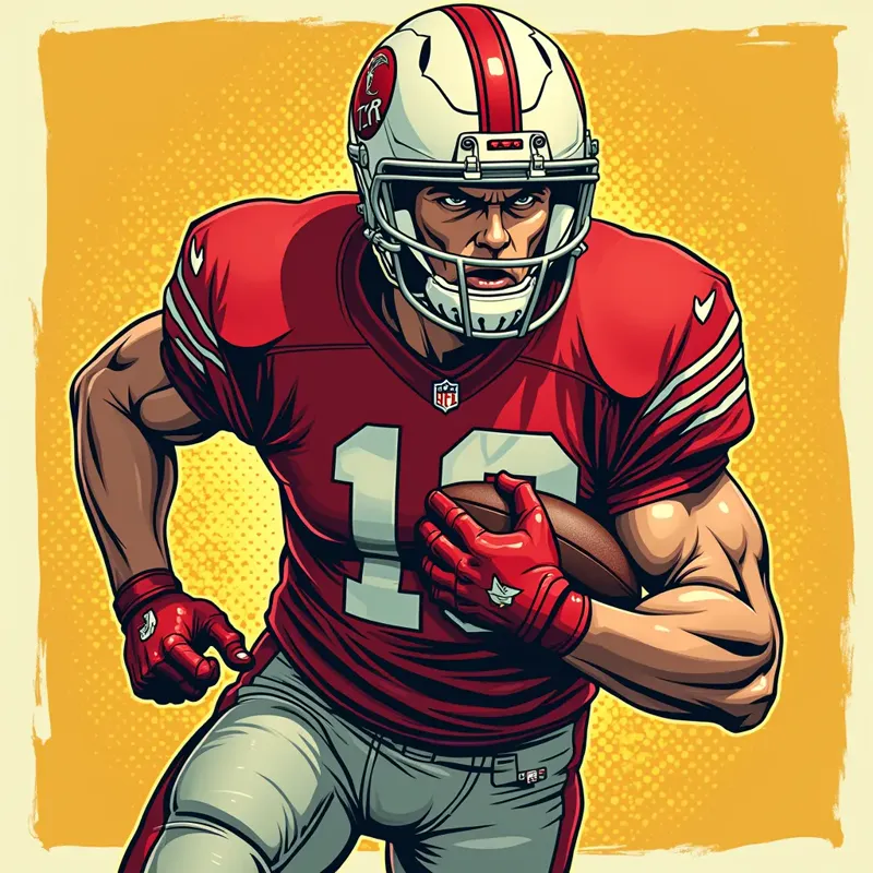 Determined Football Player