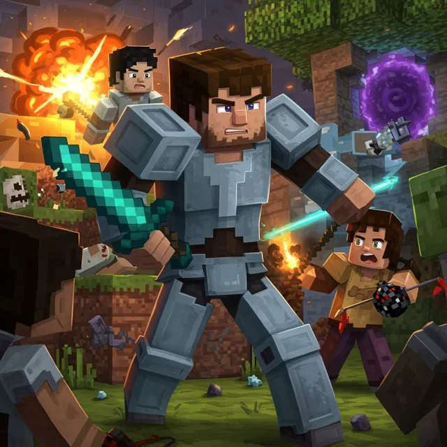 The final battle unfolds as zombies swarm the area around the portal.
