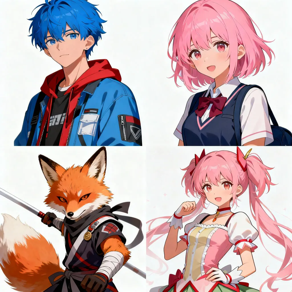 Collage of anime characters