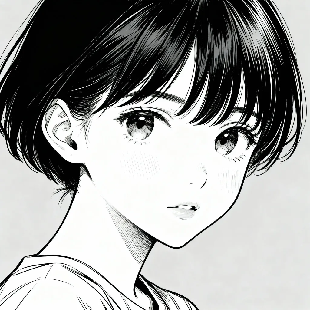 Before colorization - black and white manga