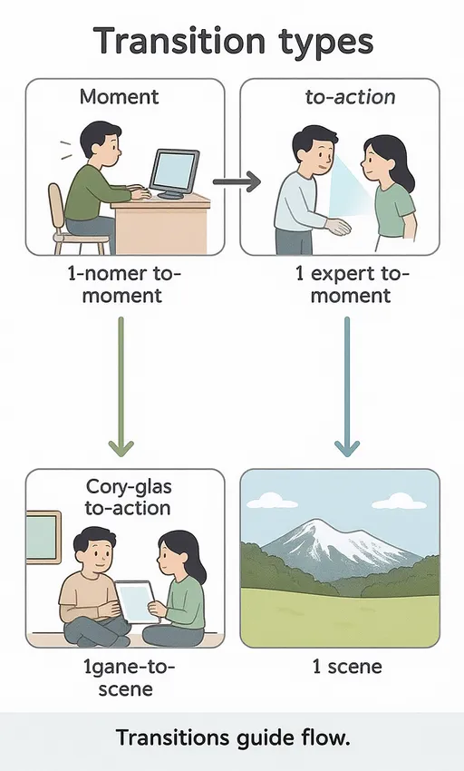 Transitions guide flow.