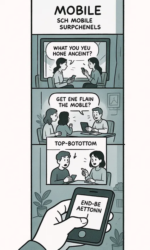 Webtoons flow vertically on mobile.