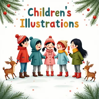 Whimsical Winter Children's Illustration Style Guide