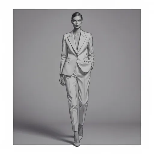 Fashion model converted to elegant pencil sketch