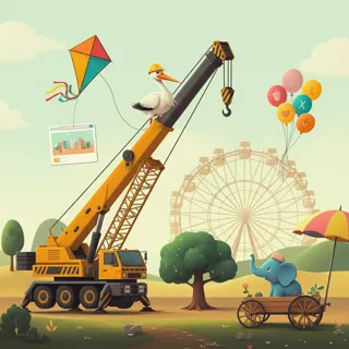 Whimsical Flat Vector Comic Style: Bright and Cheerful Illustrations