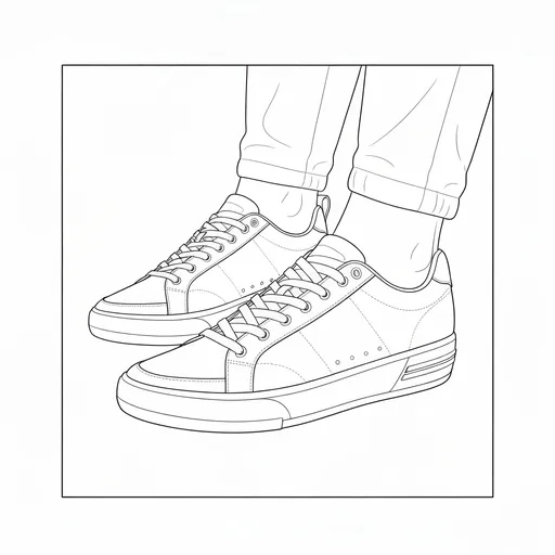 Product sneakers linework sketch