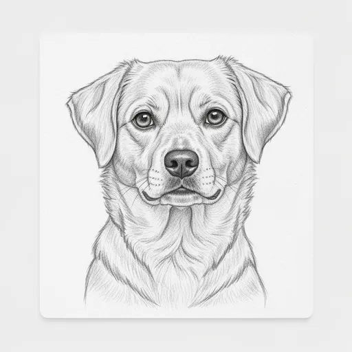 Pet dog portrait pencil sketch