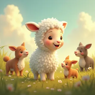 The Kind Little Lamb 🐑| Vintage, Heartwarming Style | Digital Art