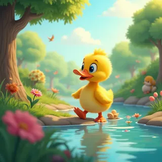 The Brave Little Duckling 🦆| Vibrant Cartoonish Style | Digital Art