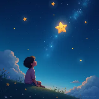 The Starry Night with Friendly Stars 🌌| Magical Bedtime Story | Digital Art