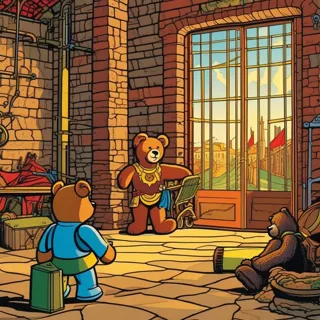 Franco-Belgian bande dessinée style comic panel, vibrant colors, ancient Romans vs. Gauls in dynamic composition, clean linework, retro halftone shading, humorous historical clash, Asterix-inspired character design, detailed ancient armor and weapons, panoramic perspective with foreground action and background village, Hergé-like color palette with muted primary tones