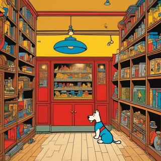 Hergé-style Tintin comic illustration, Franco-Belgian color art