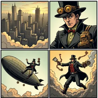 Steampunk Comic illustration
