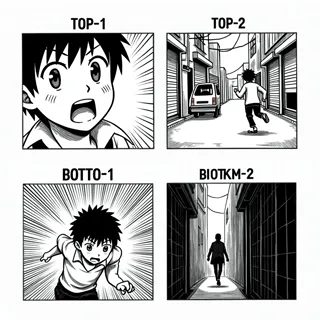 manga storyboard style,black and white illustration,  