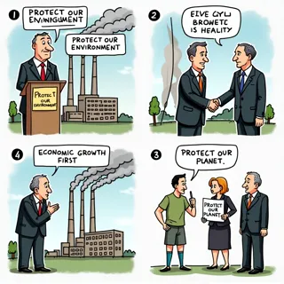 Political/Satirical multiple-panels comic strip