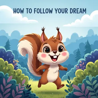 warm, vintage illustration, 4k, Children's book with a playful squirrel and wise fox in a cozy forest, surrounded by mushrooms, trees, and tiny woodland details.