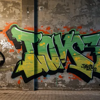 A graffiti style image of