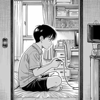 A highly detailed black-and-white manga-style illustration