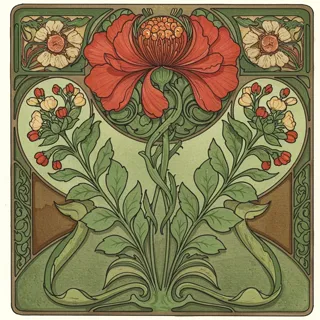 An Art Nouveau illustration of