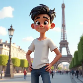 3D animation frame in a cinema-style, colorful and expressive