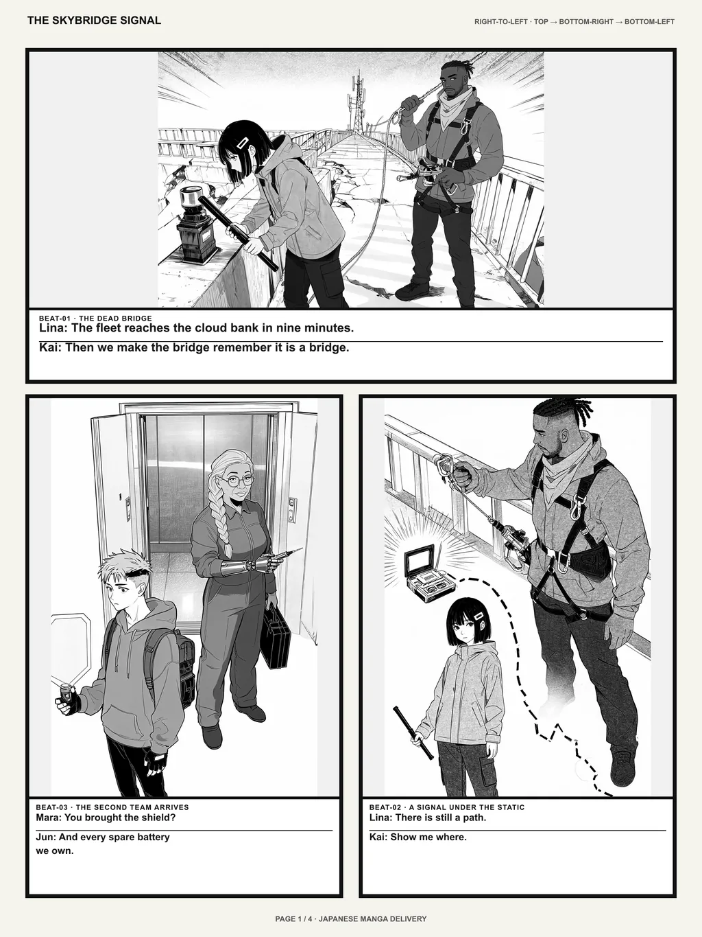 Original high-resolution first page of The Skybridge Signal Japanese manga delivery