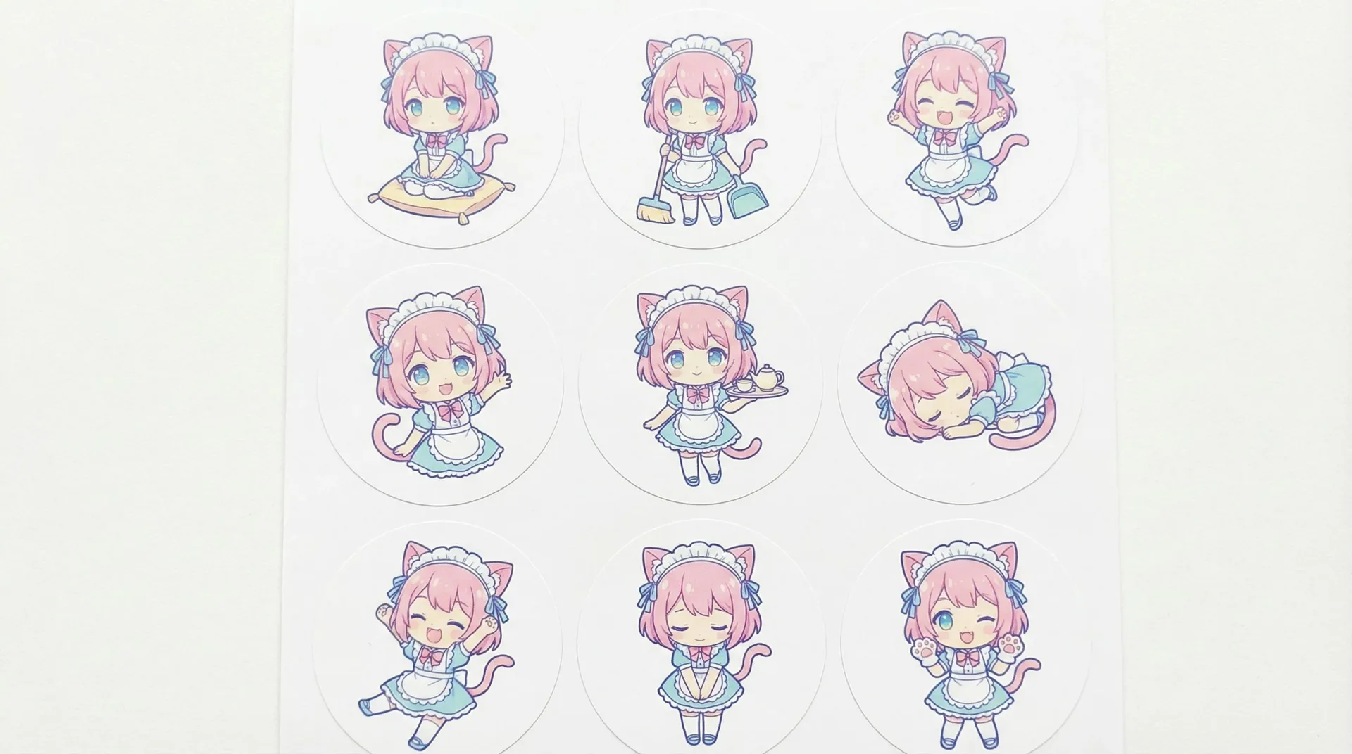 Anime girl sticker sheet