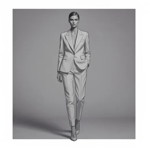 Fashion model converted to elegant pencil sketch
