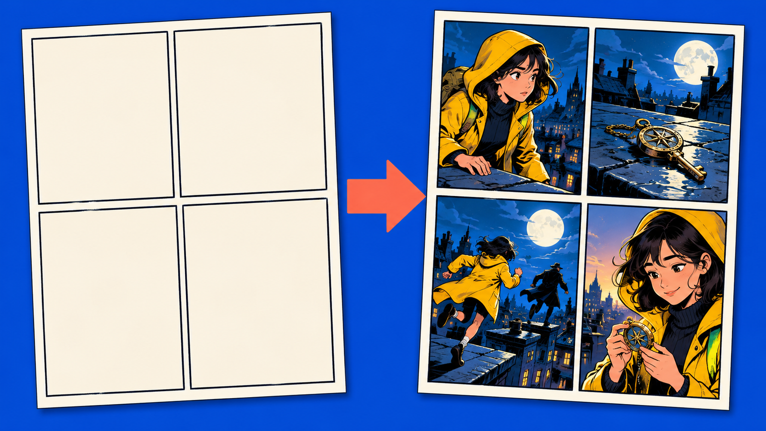 Fill a prepared comic page