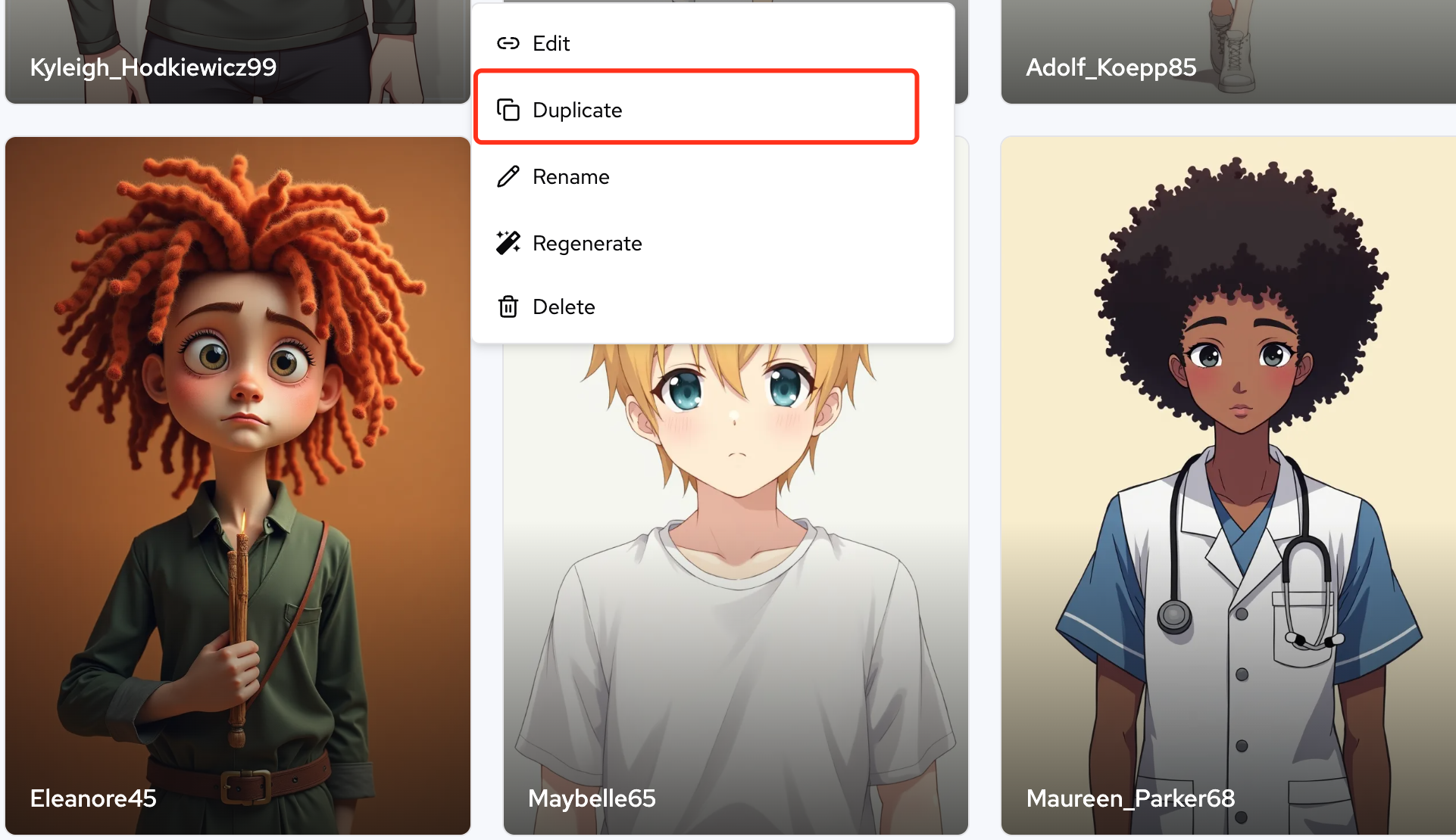 Duplicar Personagens
