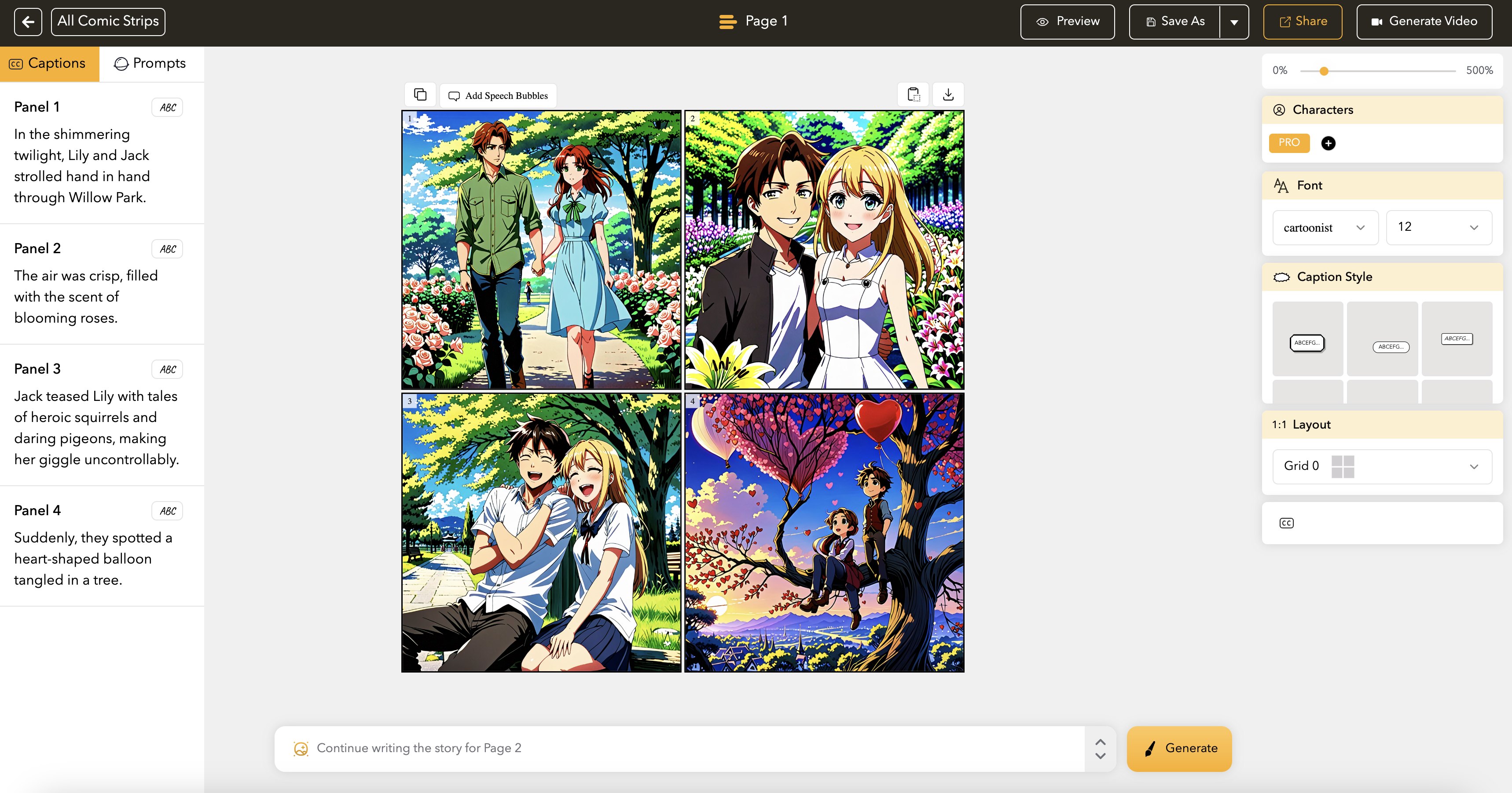 Anime Style Comic Template