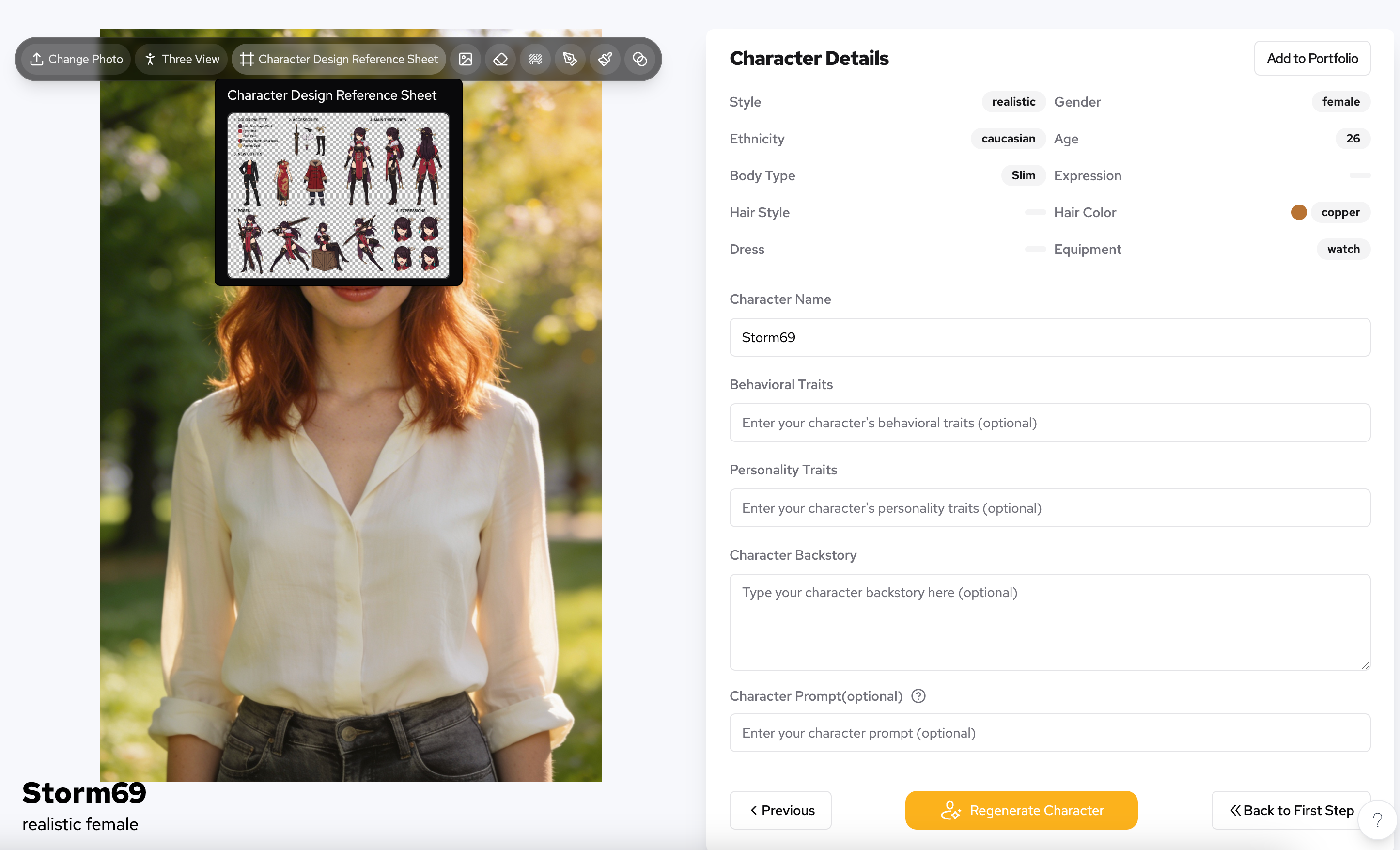 Creazione Scheda Personaggio: Multi-View & Palette Colori
