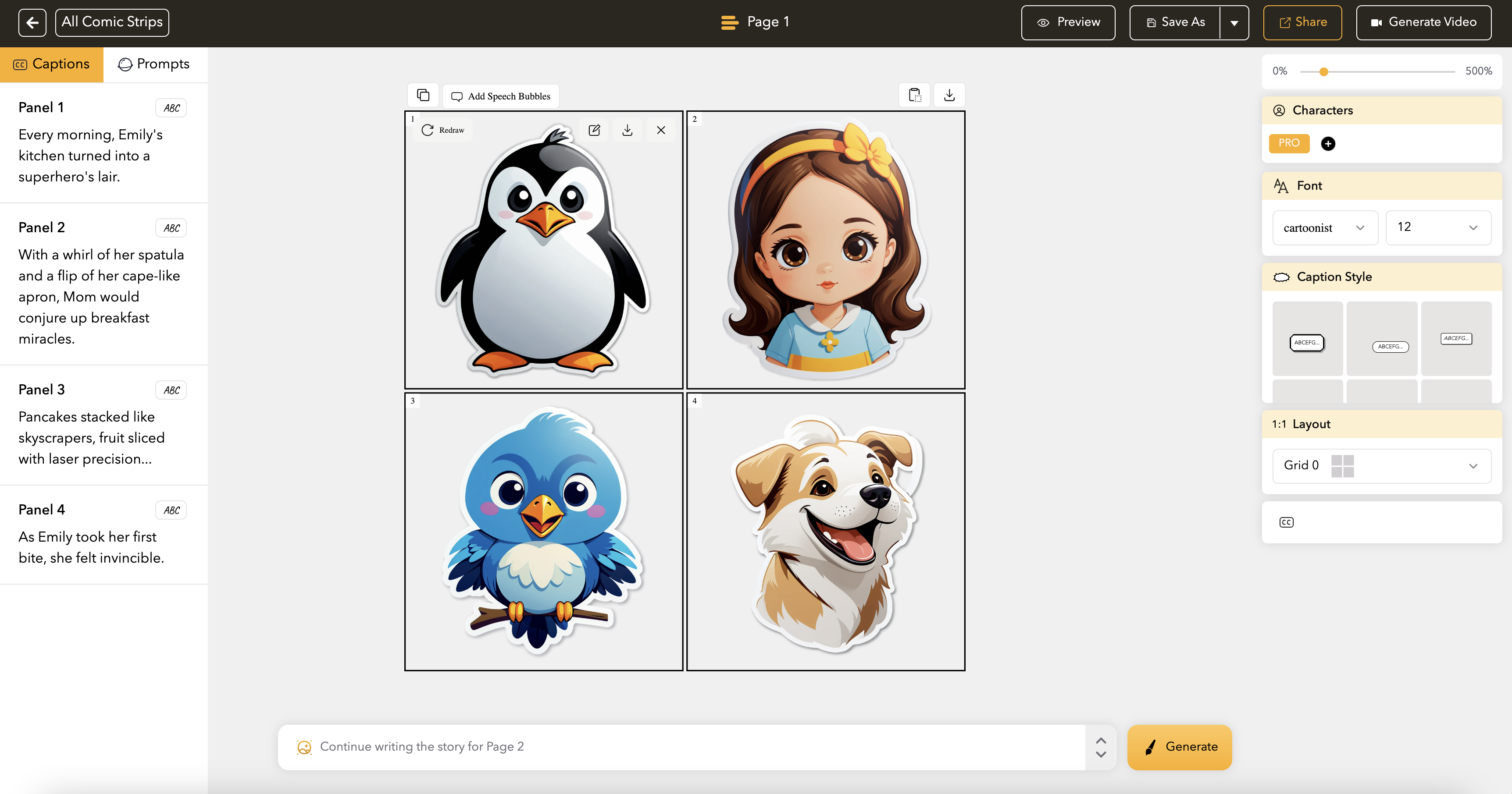 Sticker Style Comic Template