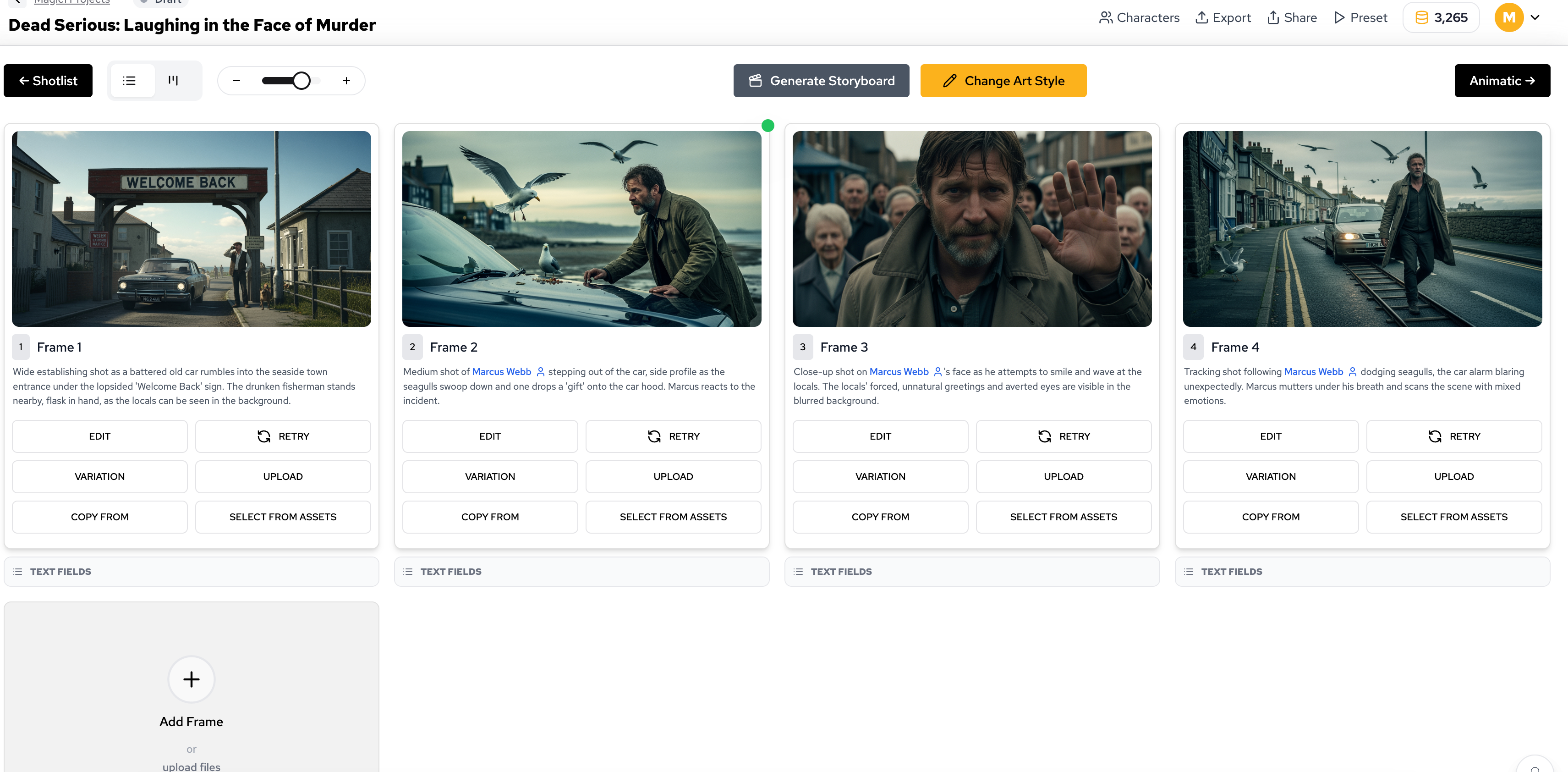 Maggiore coerenza dei personaggi negli storyboard
