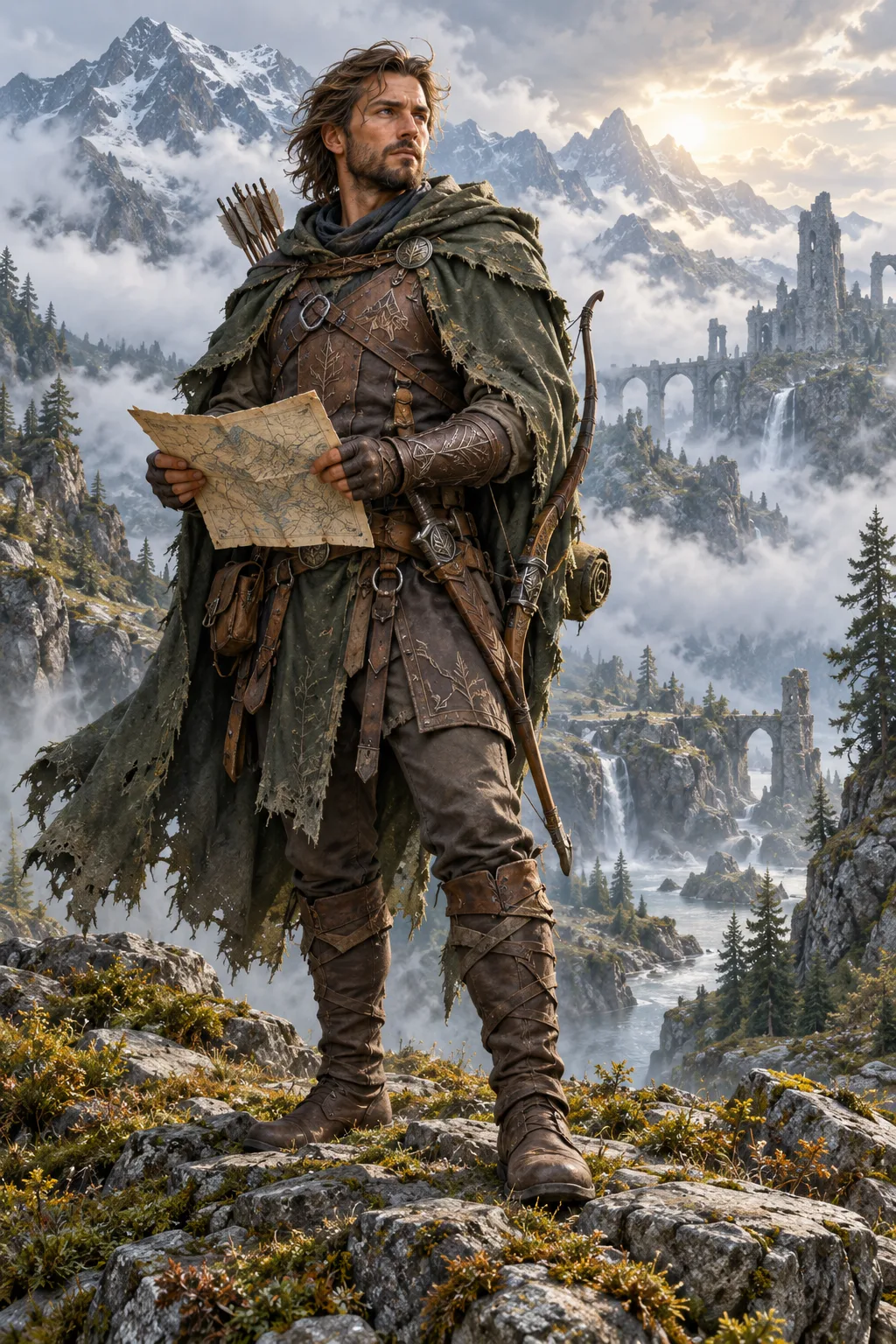 Illustrative mountain ranger character concept based on a fantasy brief