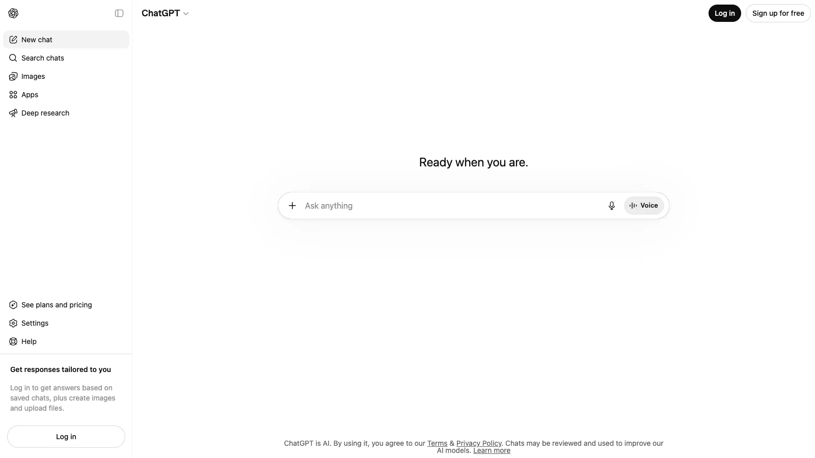 ChatGPT official website screenshot
