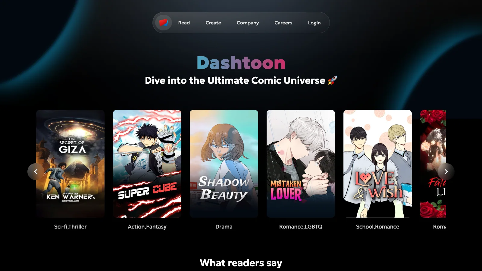 Dashtoon official website screenshot